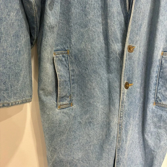 Vintage Sunbelt Jean/ Denim Long Sleeve Duster Cardigan Trench Coat Size M/L - Picture 5 of 12